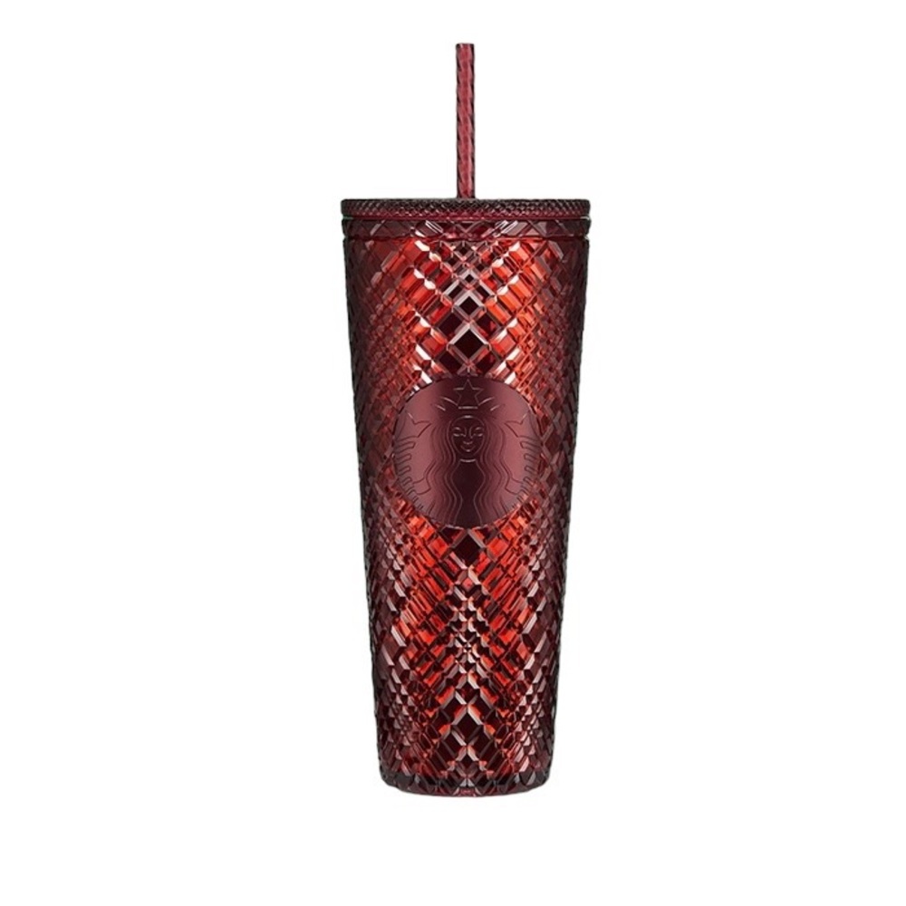 NEW Starbucks 2022 Jeweled Holiday Cold Cup in Merlot